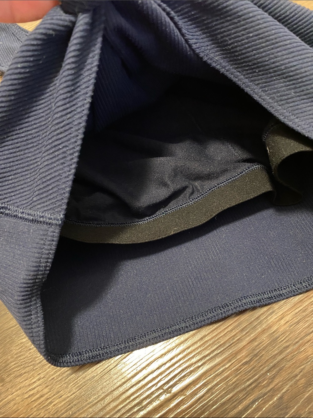 Gap Navy Ribbed Knot-Front Workout Top - Picture 2 of 4